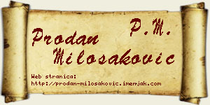 Prodan Milošaković vizit kartica